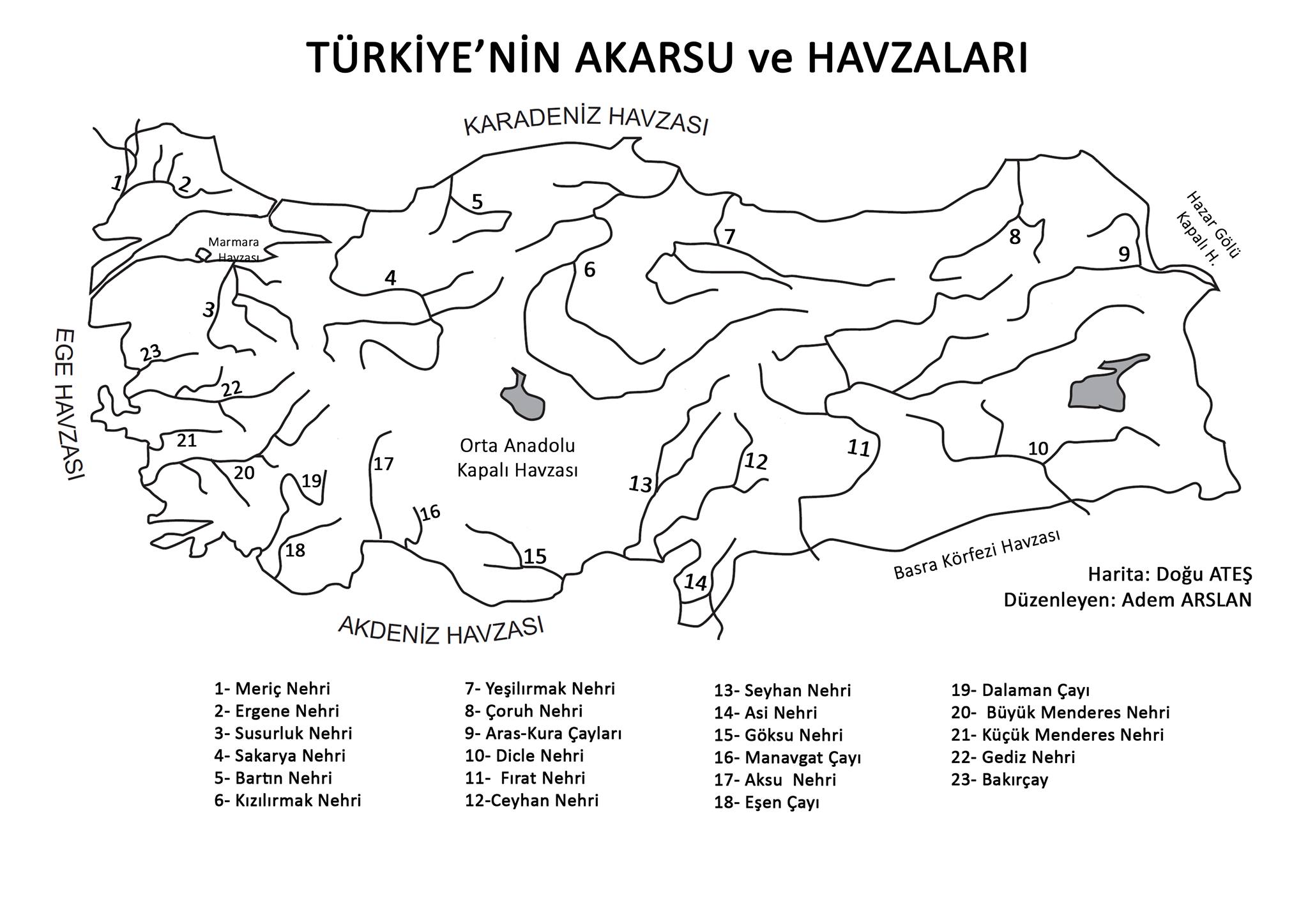 türkiye nin akarsu havzaları haritalar coğrafya sitesi